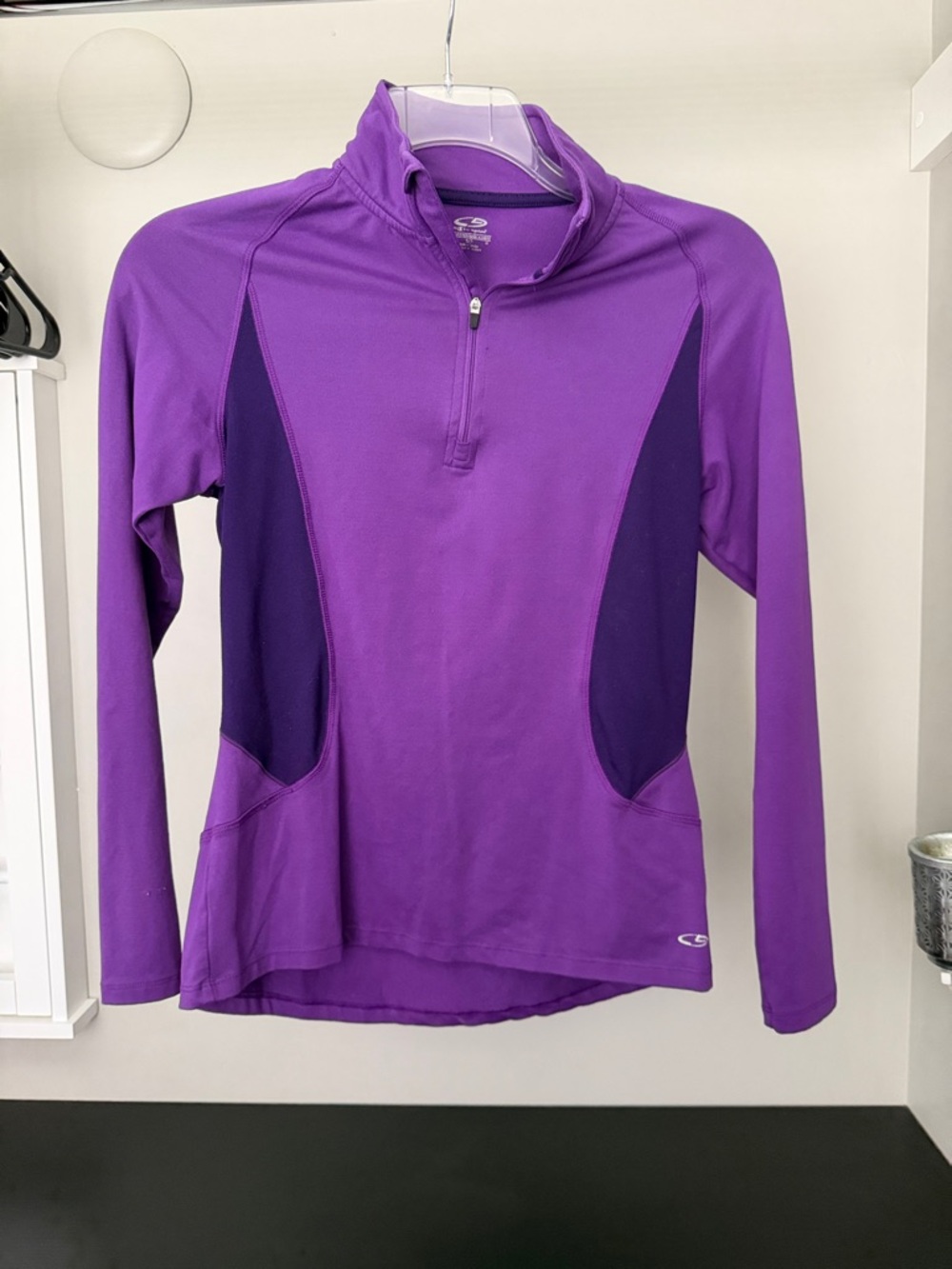 Champion Purple Quarter-Zip Long-Sleeve Performance Top